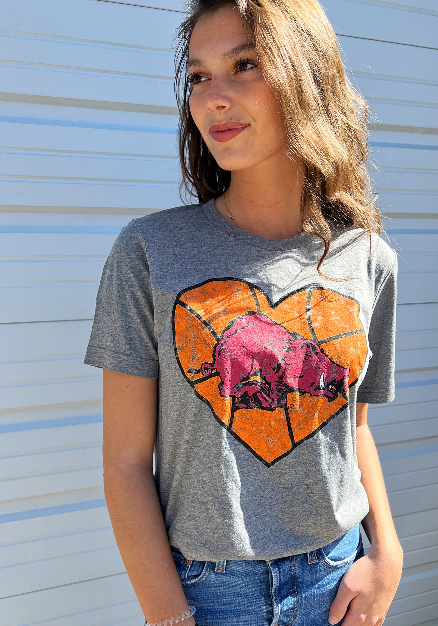 Basketball Heart Hog Triblend T-Shirt